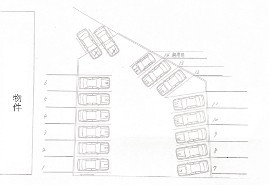 弥永パーキングの駐車配置図