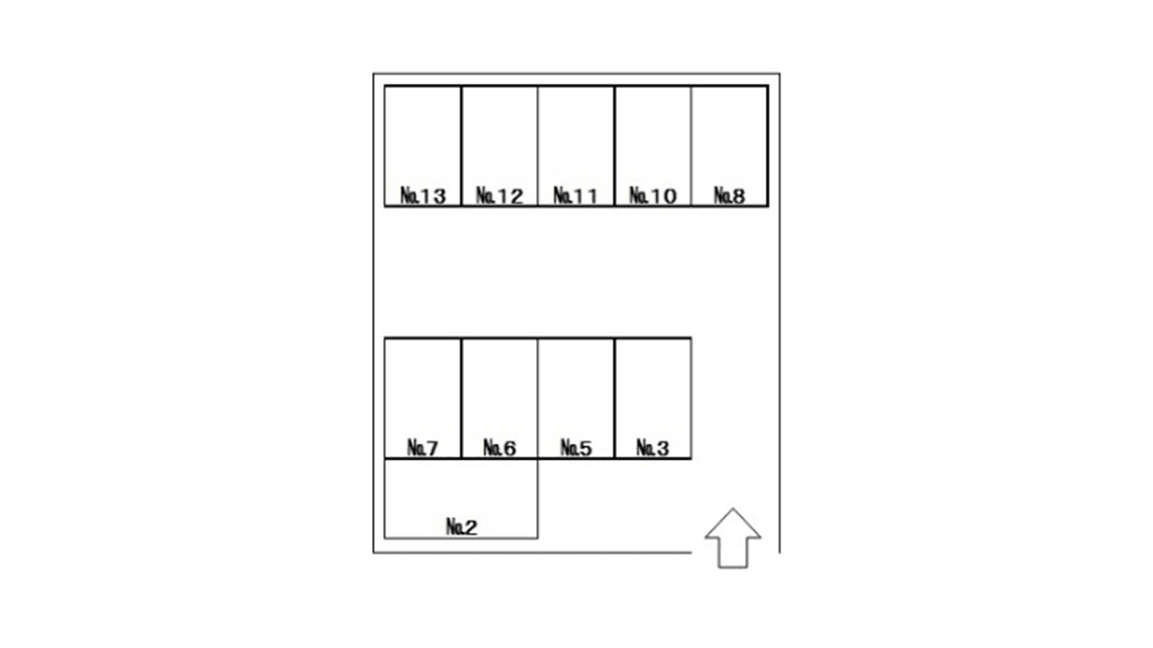 汐入3丁目井上駐車場の駐車配置図