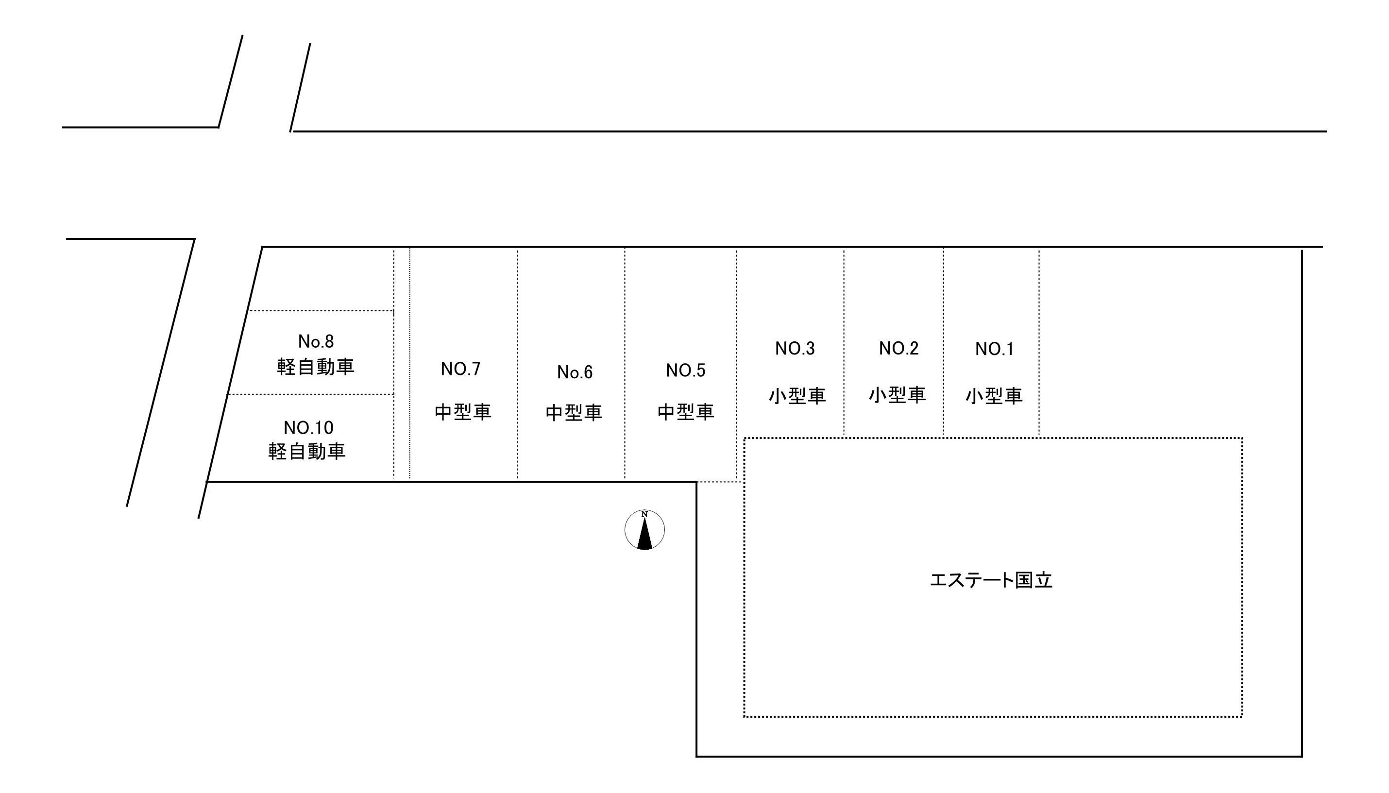エステート国立 駐車場の駐車配置図