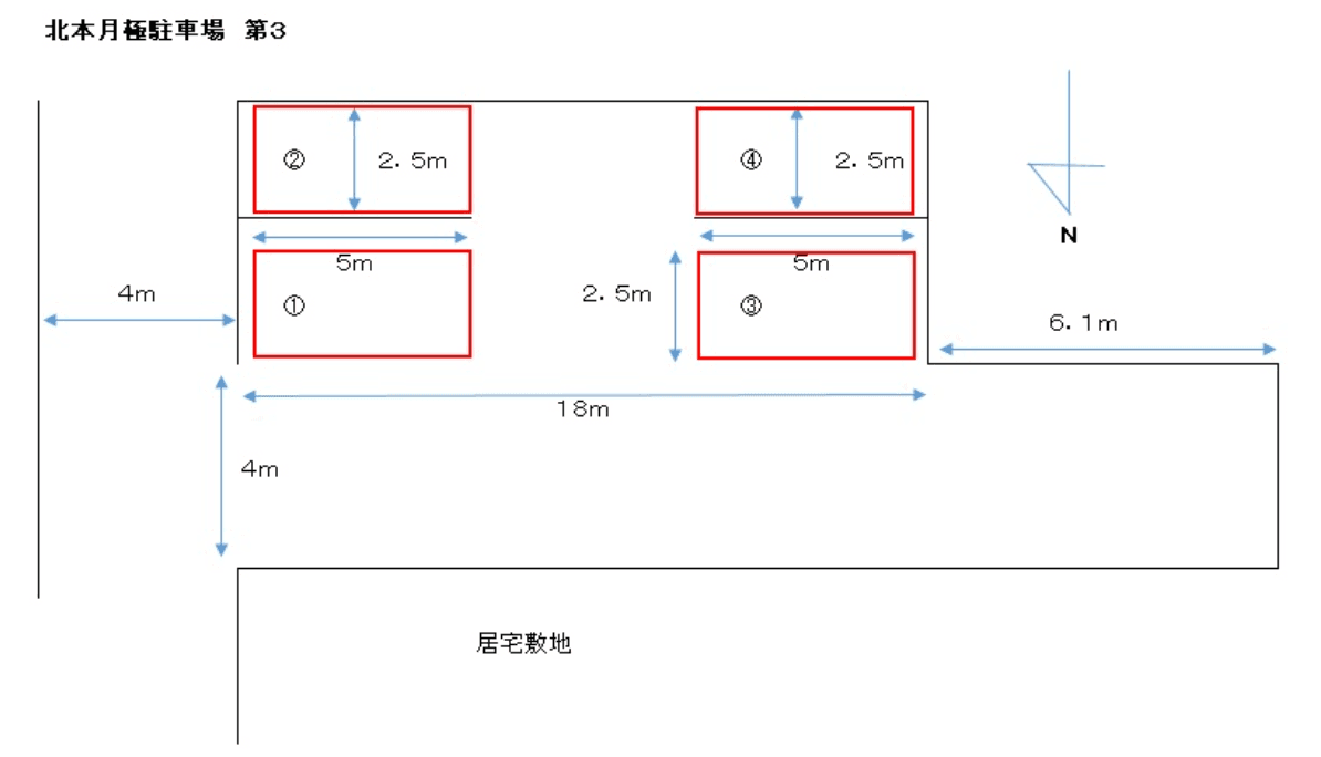 北本駐車場 第3の駐車配置図