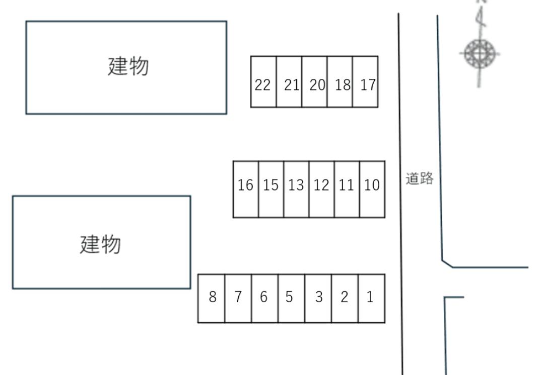 クリスタルAB別駐車場の駐車配置図
