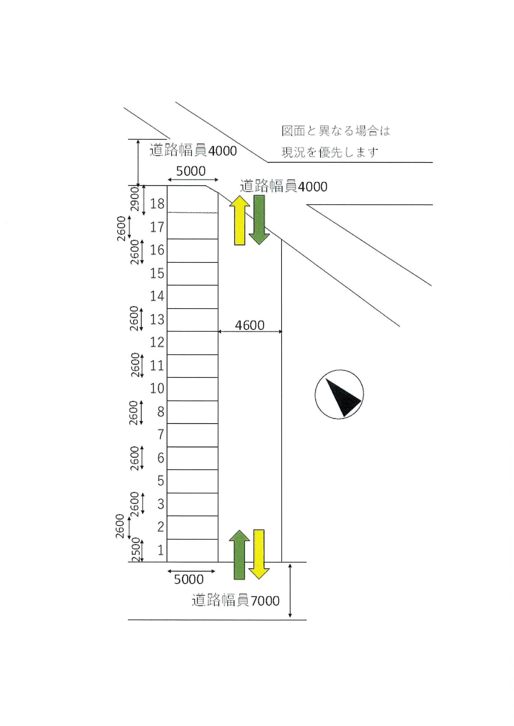大西モータープールの駐車配置図