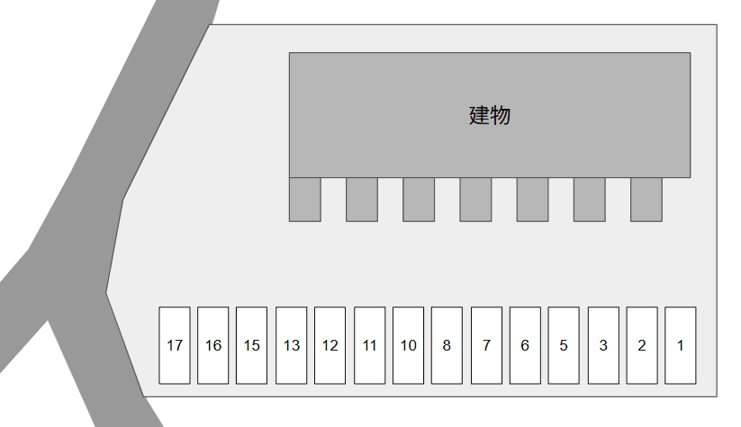 ハイツ オカシラの駐車配置図