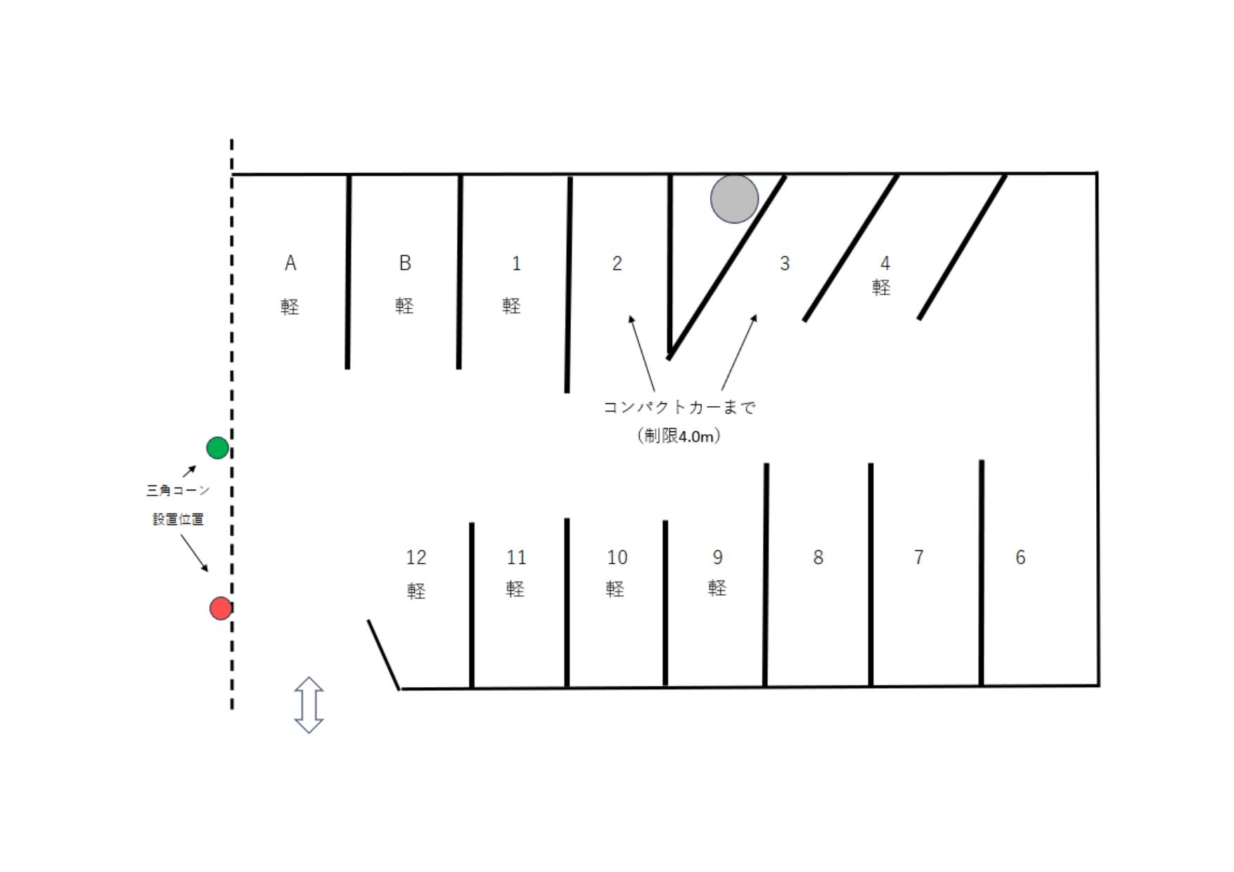 ハッピー駐車場の駐車配置図