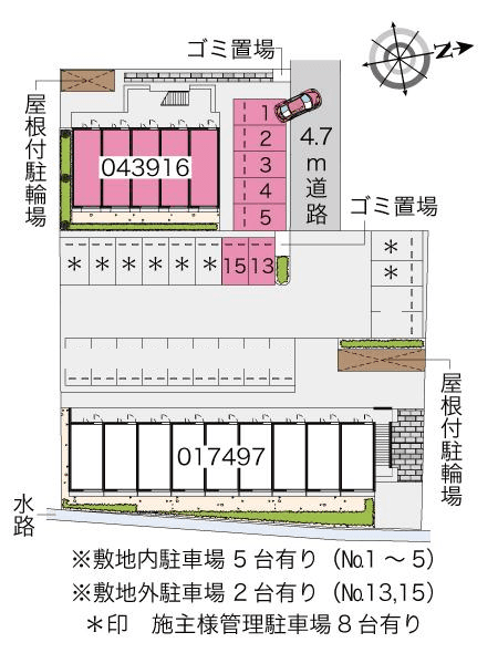 ヴァンベールⅢ(43916)の駐車配置図