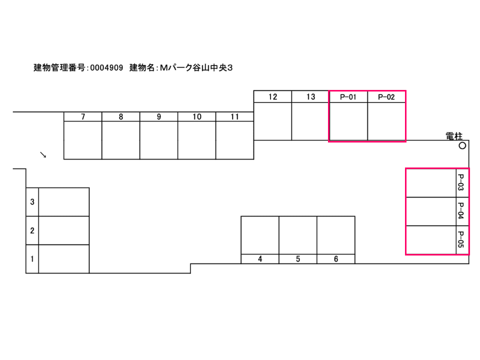 Mパーク谷山中央3の駐車配置図