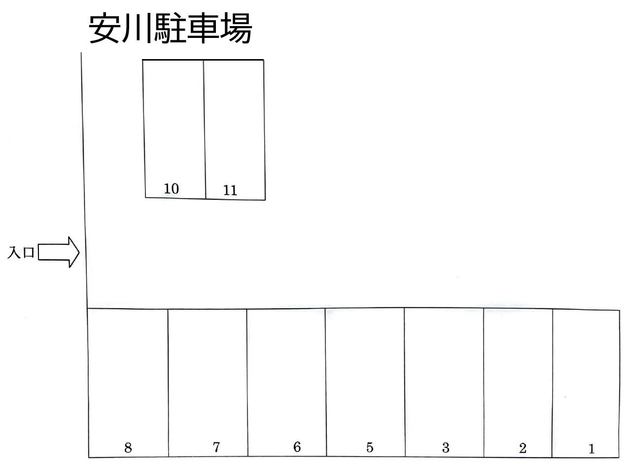 安川駐車場の駐車配置図