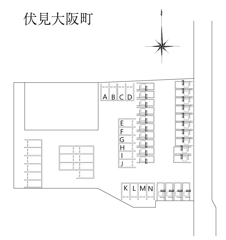 伏見大阪町の駐車配置図