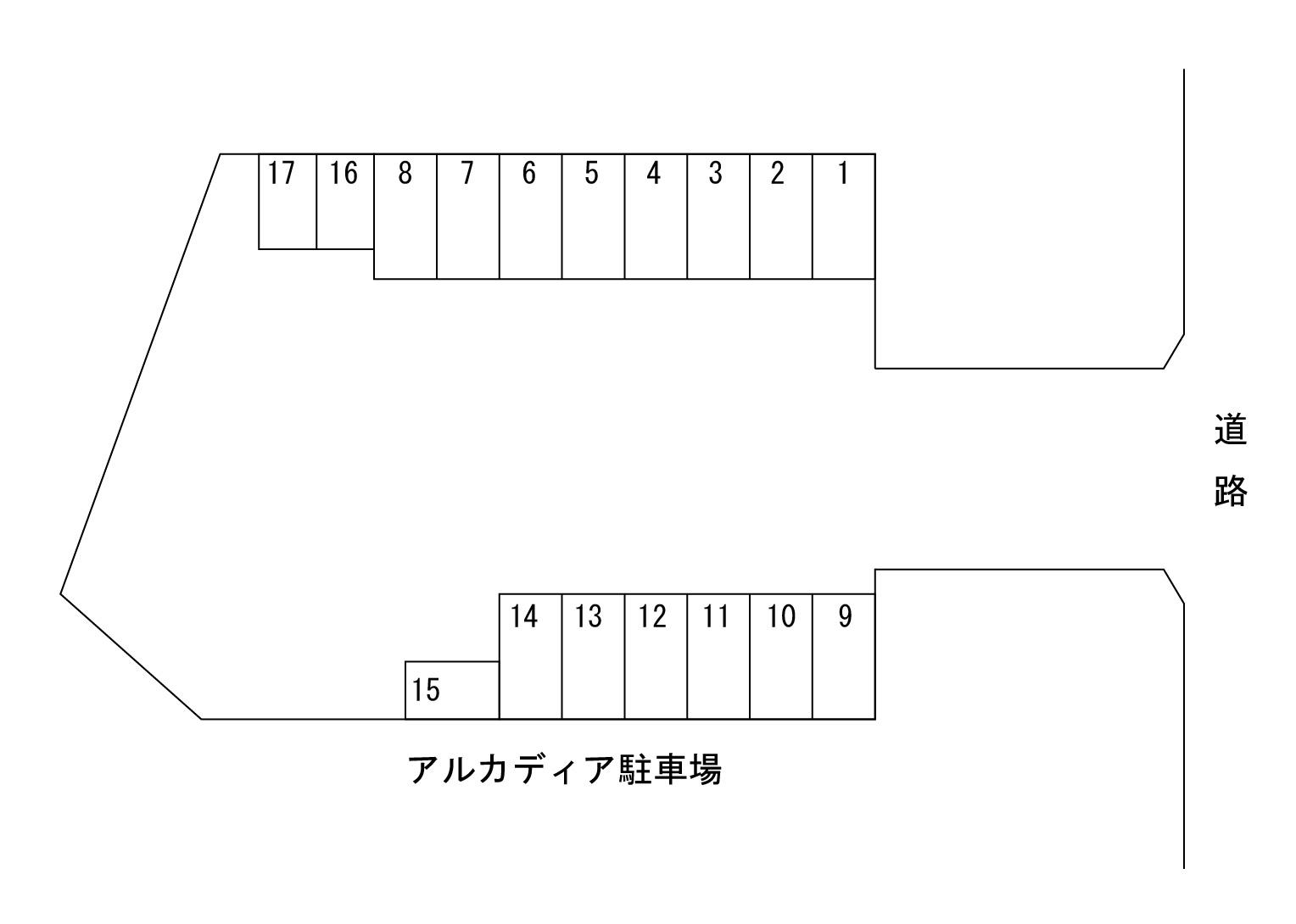 アルカディア駐車場の駐車配置図
