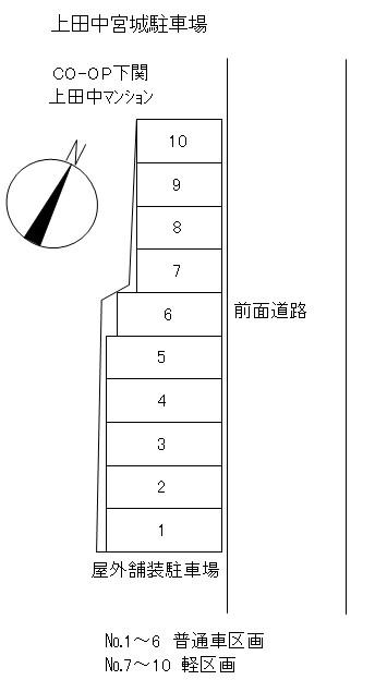 上田中宮城駐車場の駐車配置図