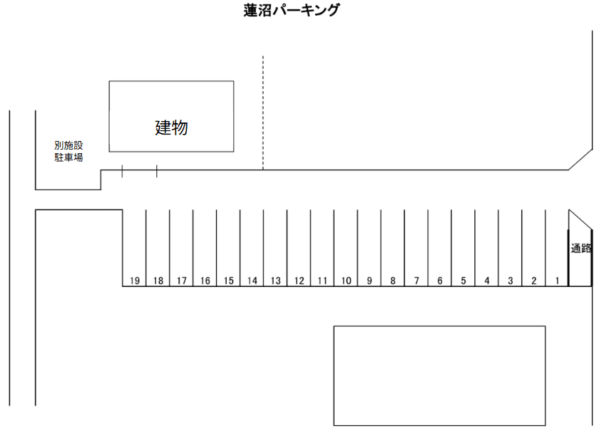 蓮沼パーキングの駐車配置図