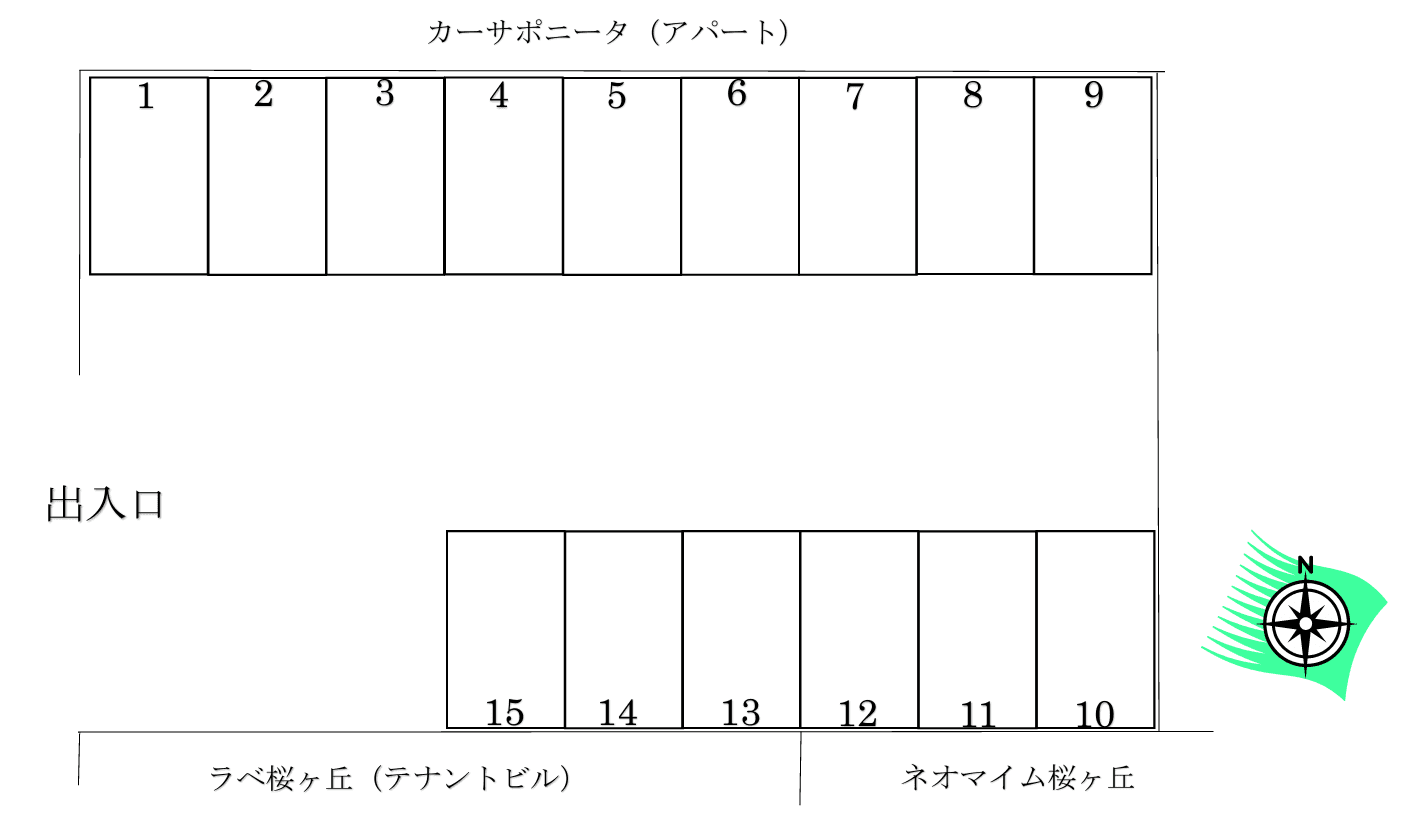 杉本駐車場の駐車配置図