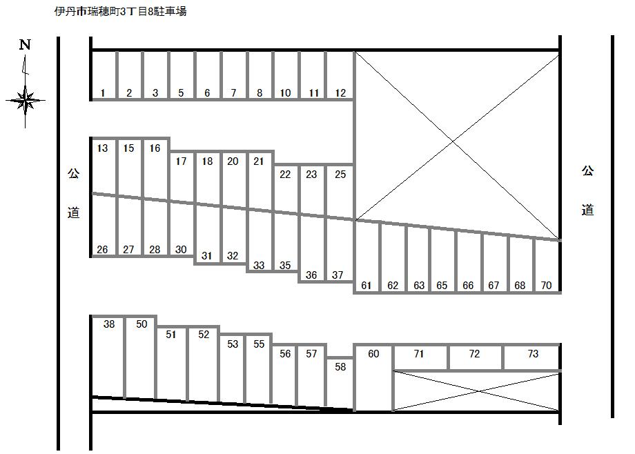 瑞穂町駐車場の駐車配置図