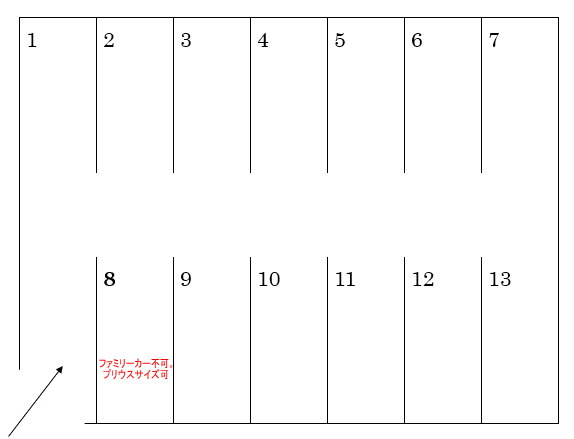 宮里マサ子様駐車場の駐車配置図