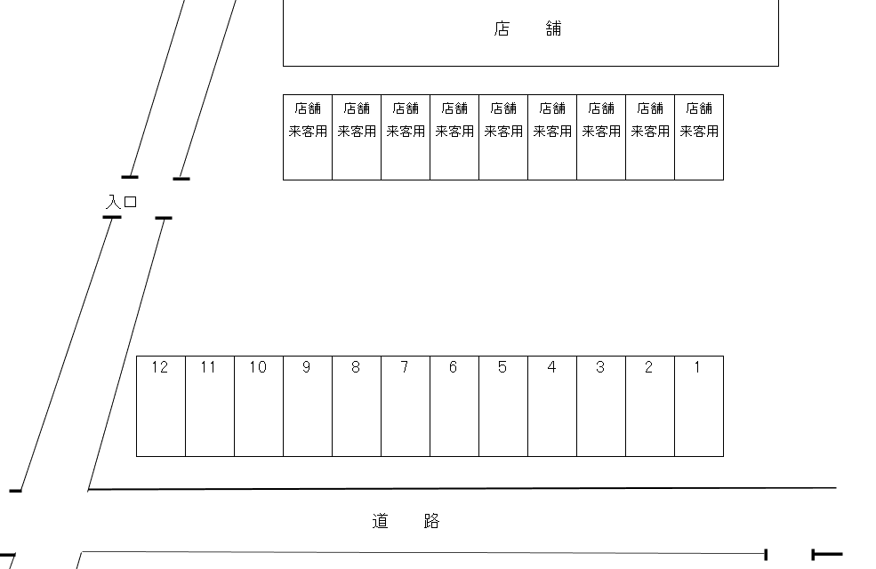 田沼駐車場の駐車配置図