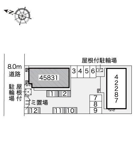 フォルテックⅡ(45831) 敷地外駐車場の駐車配置図