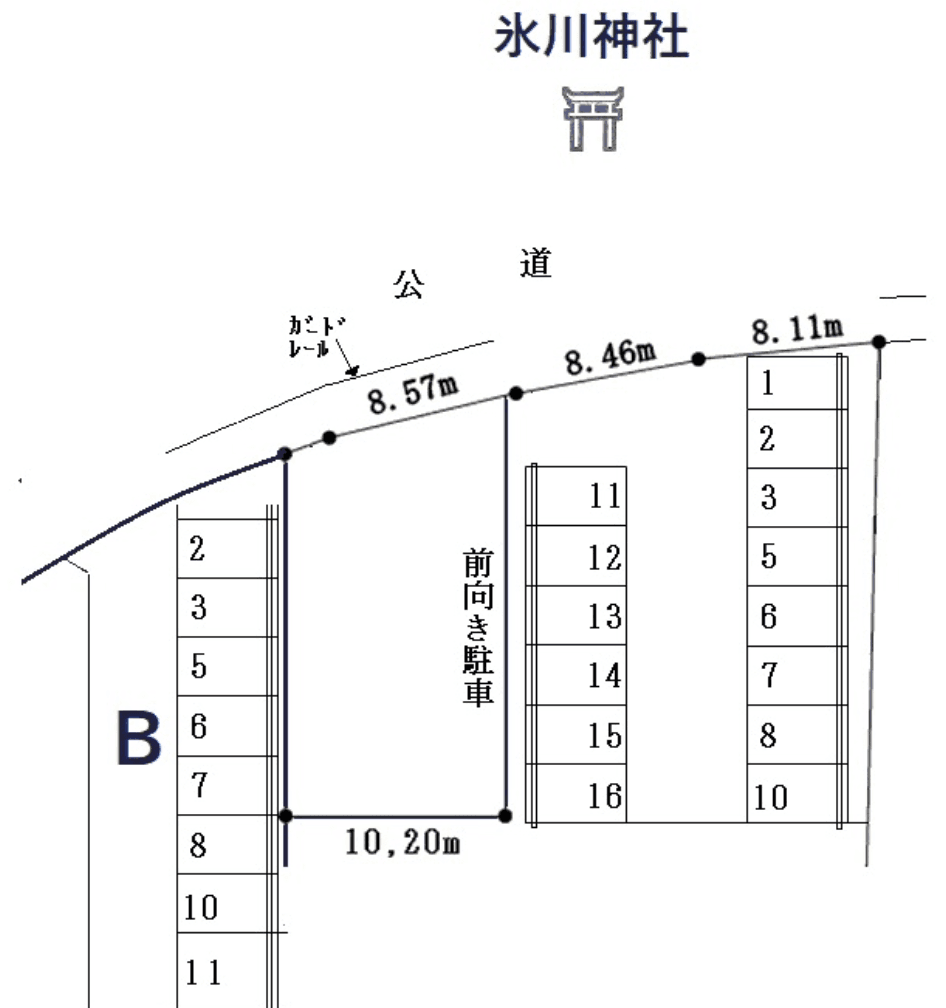 星野氷川町駐車場の駐車配置図
