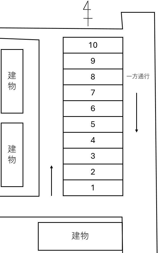 山田甚目寺桑丸27番1・27番18駐車場の駐車配置図