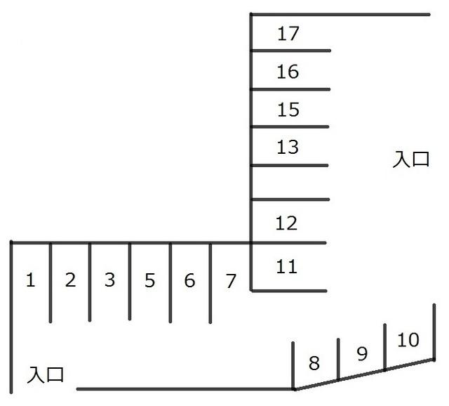真鍋石上月極駐車場の駐車配置図