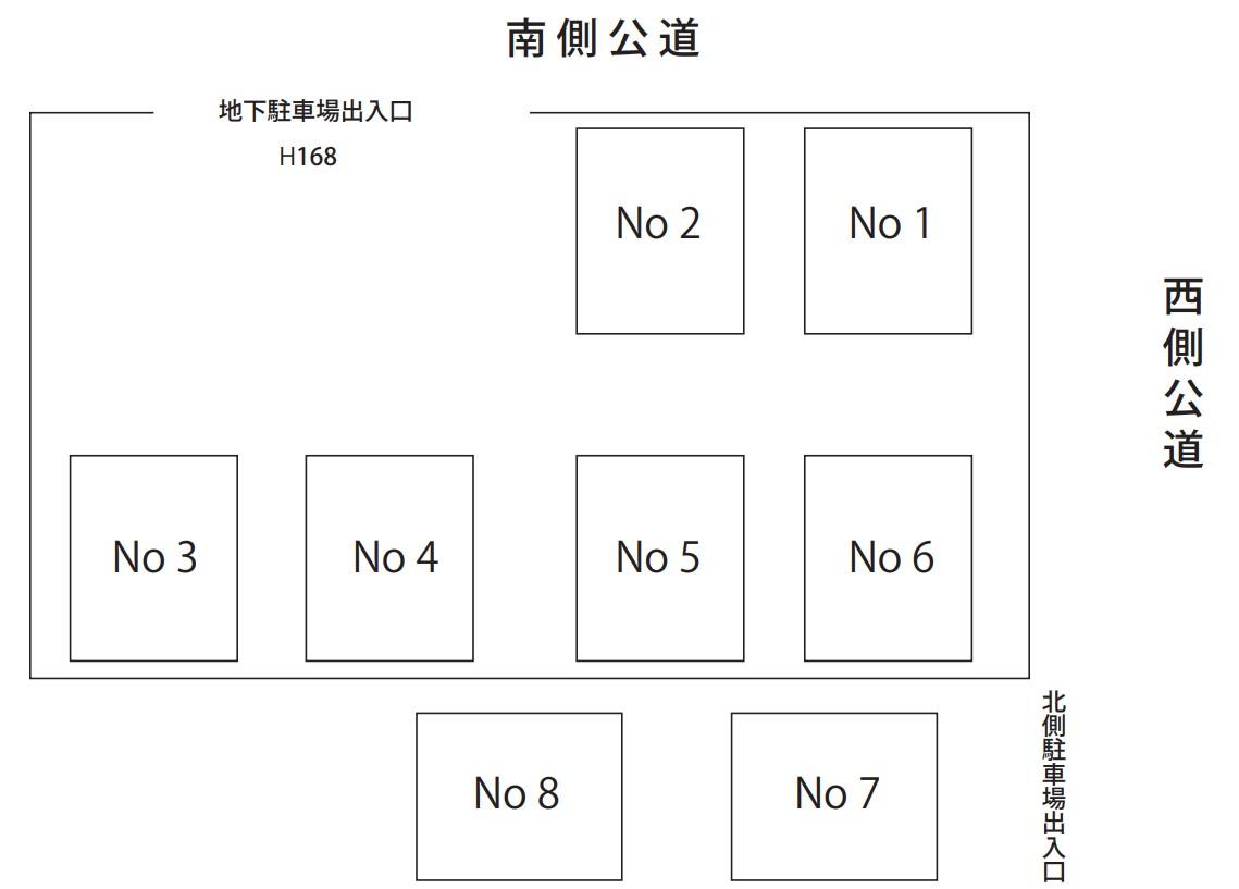 サングレース駐車場の駐車配置図