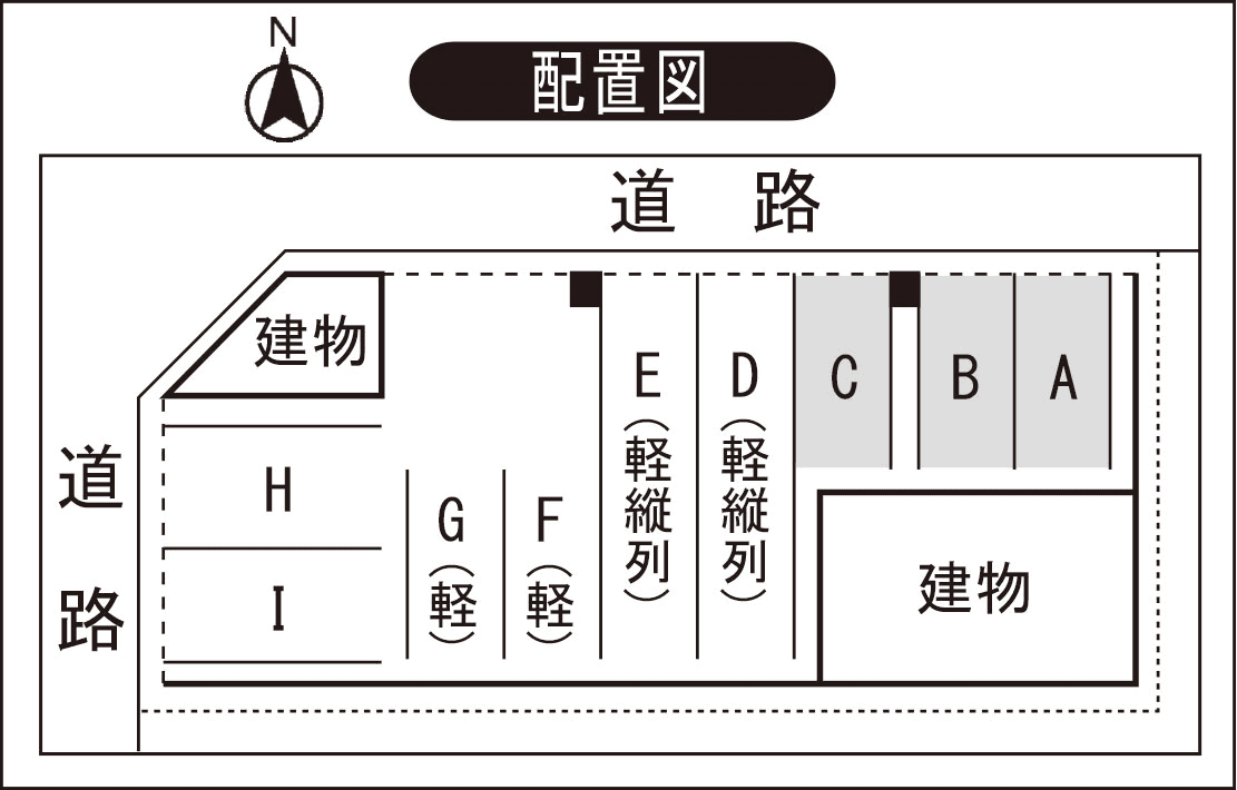 大手2丁目Kパーキングの駐車配置図