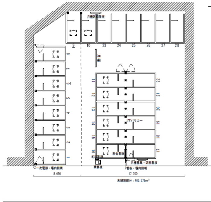 信和パーキング荒本北2丁目の駐車配置図