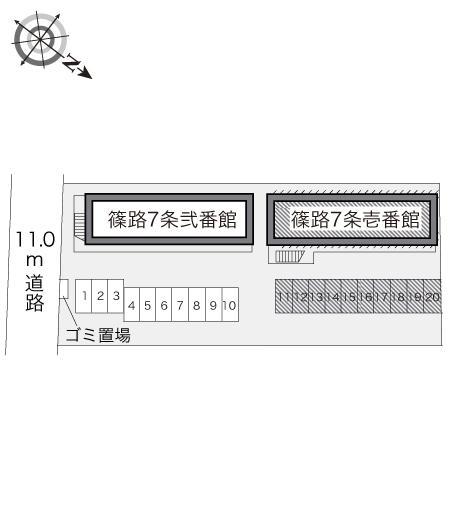 篠路7条壱番館(18067)の駐車配置図