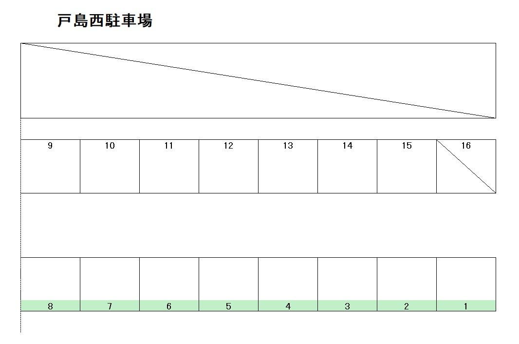 戸島西駐車場の駐車配置図