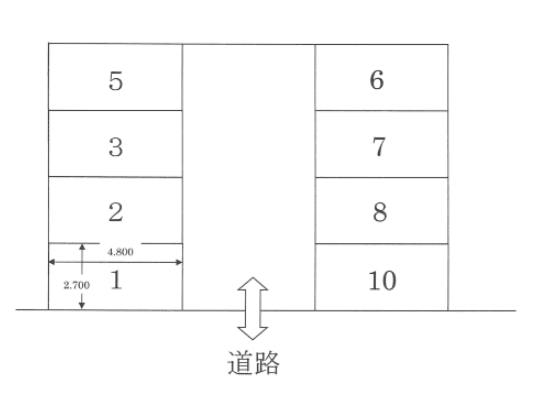 日向町駐車場の駐車配置図