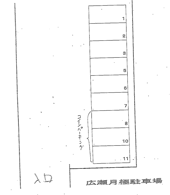 廣瀬月極駐車場の駐車配置図