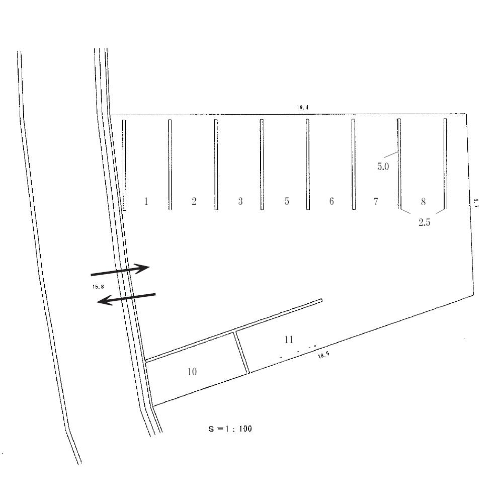 なでしこパーキングの駐車配置図