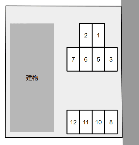 Villa Aquaの駐車配置図