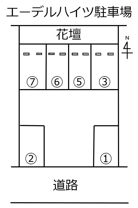 エーデルハイツ駐車場の駐車配置図