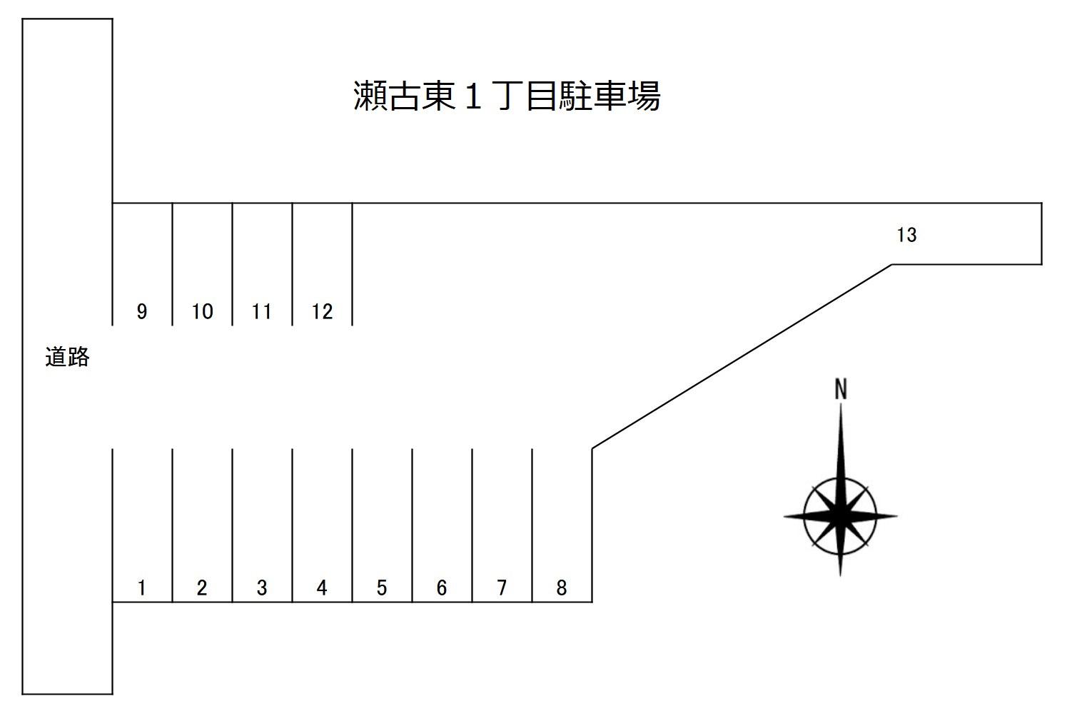 瀬古東1丁目駐車場の駐車配置図