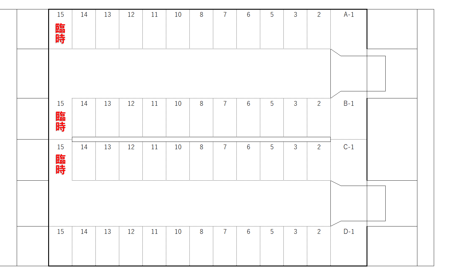 パステック駐車場の駐車配置図
