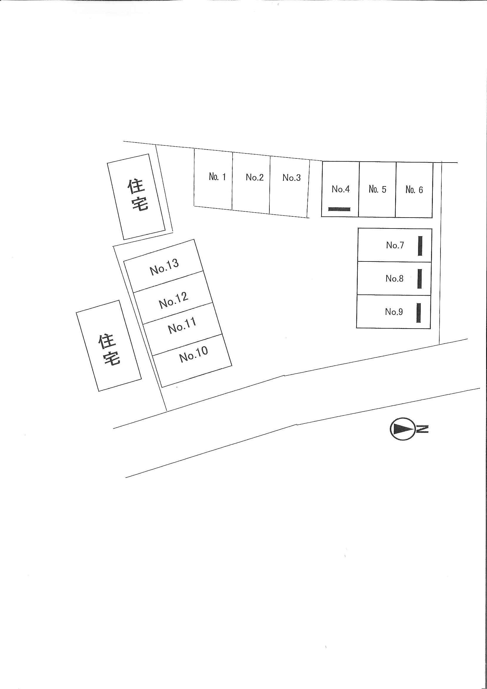 カーポート大和田Ⅱの駐車配置図