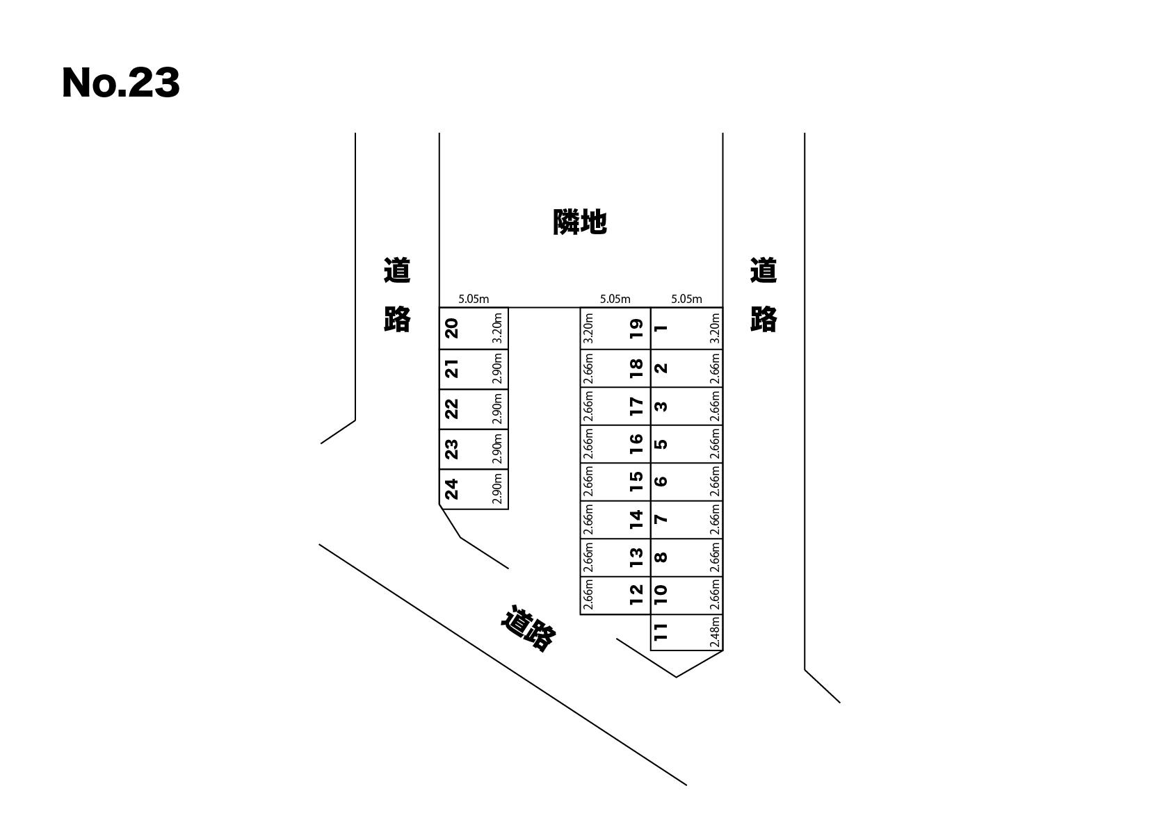 矢作駐車場(No.23)の駐車配置図