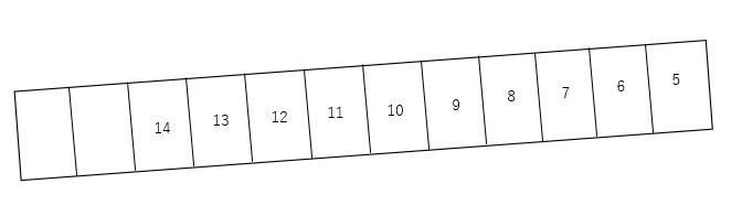リブゼMORITA第二駐車場の駐車配置図