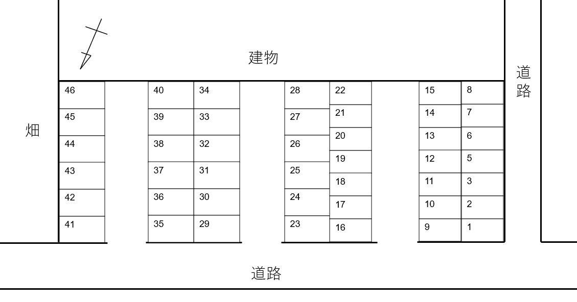 下野中345-1駐車場の駐車配置図