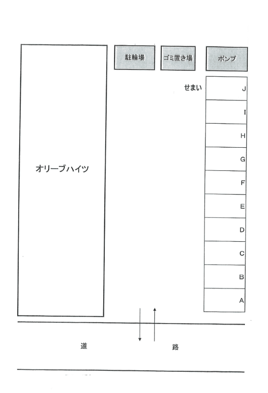 オリーブハイツの駐車配置図