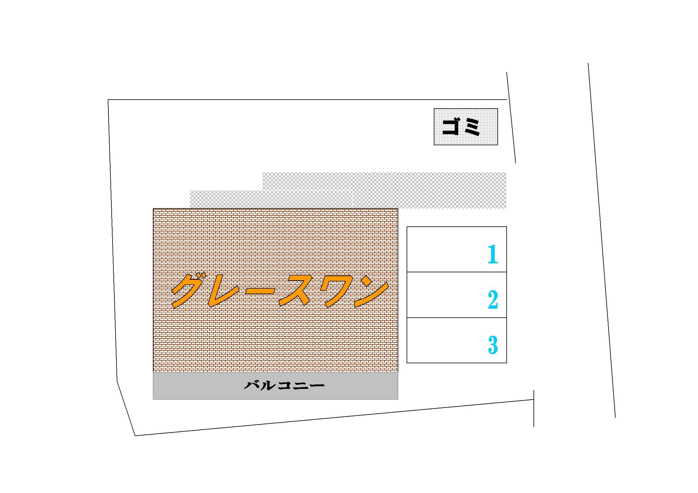 グレース・ワン駐車場の駐車配置図