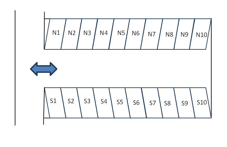 藤英パーキングの駐車配置図