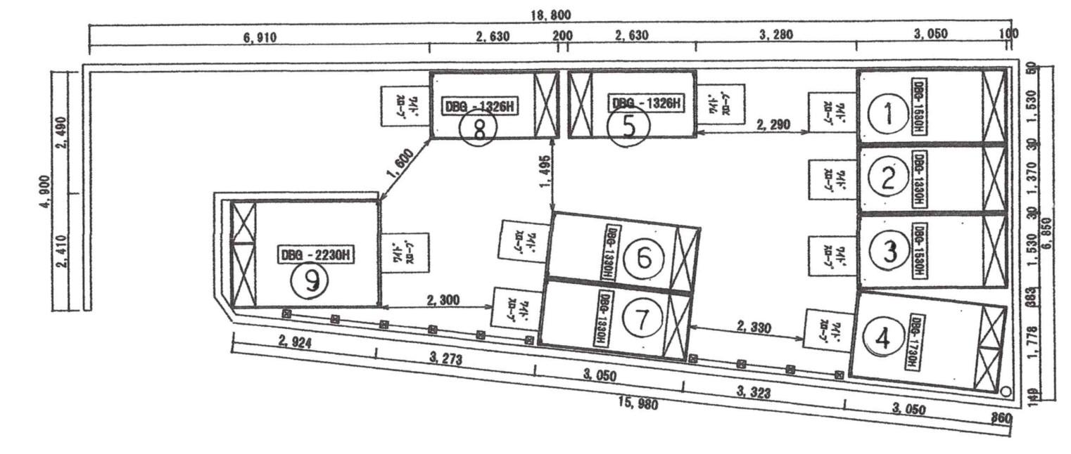 イアスバイクガレージ平塚四之宮の駐車配置図