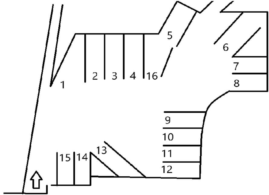 イーエムマンションの駐車配置図
