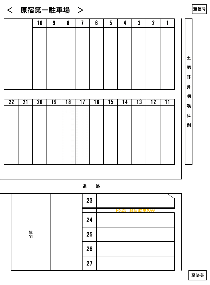原宿第一駐車場の駐車配置図