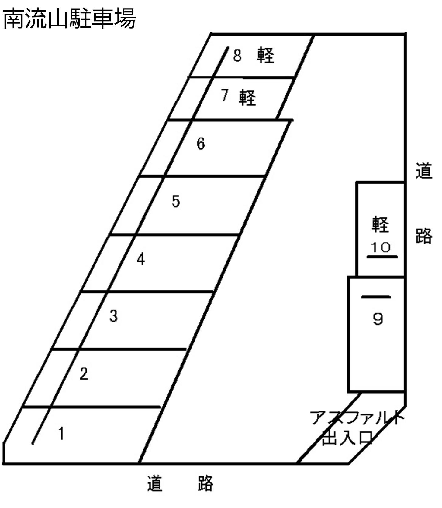 南流山駐車場の駐車配置図