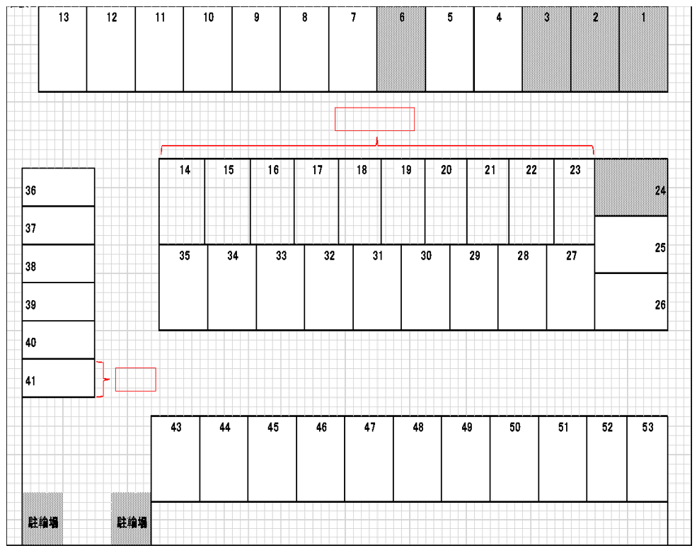 シャトー美堀台の駐車配置図