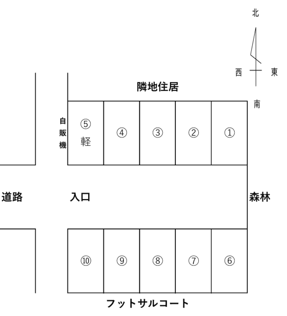 西多田モータープールの駐車配置図