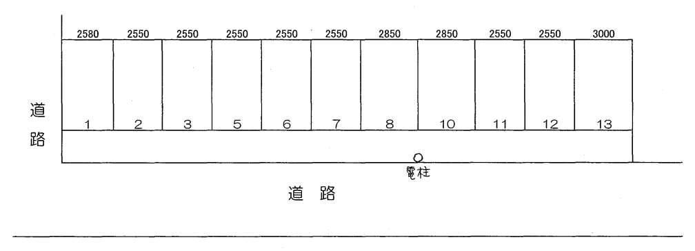 高瀬川ガレージの駐車配置図