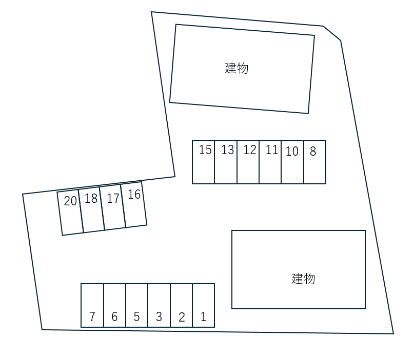 プリーメル A・B別駐車場の駐車配置図